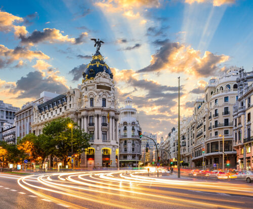 11Gran Vía Street in Madrid, Spain