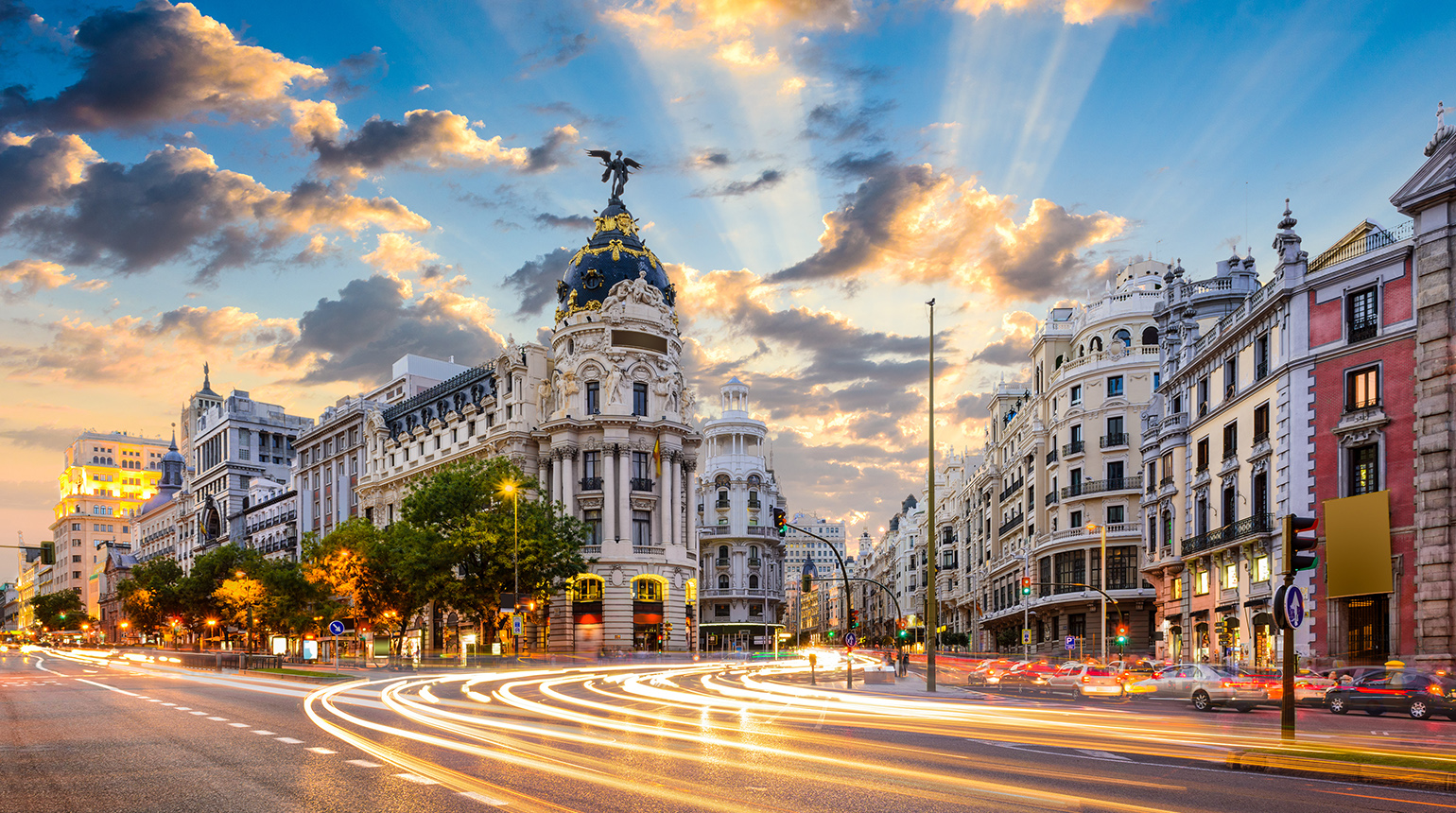 11Gran Vía Street in Madrid, Spain