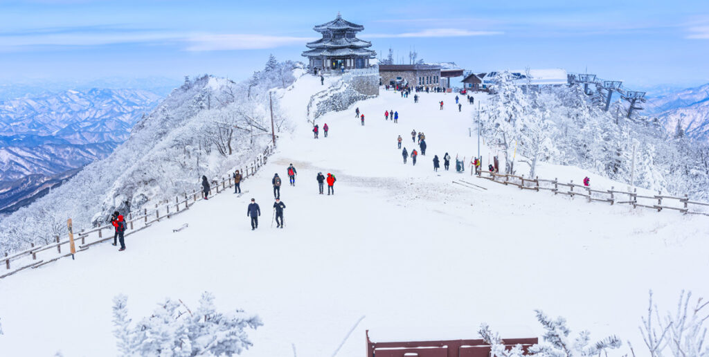 Deogyusan mountains covered in snow, South Korea
