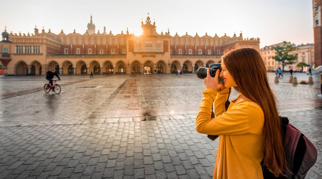 moment in Krakow's Main Square