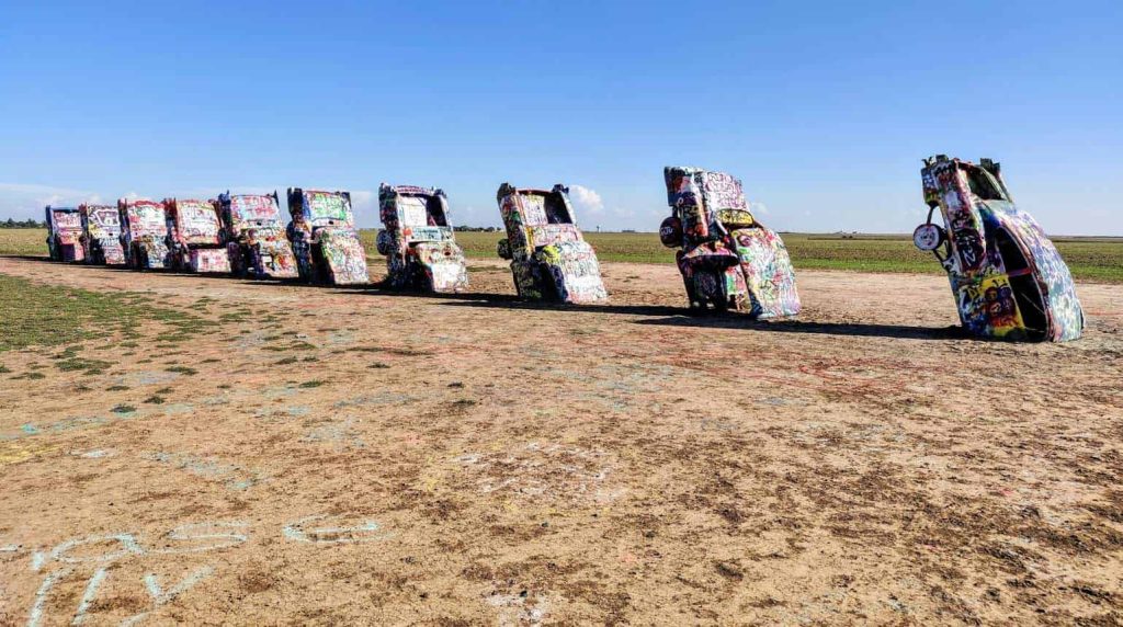 Cadillac Ranch, a famous public art installation located in Amarillo